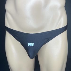 N2N Bodywear BB9 Black Little Beach Thong - Small and Medium Available